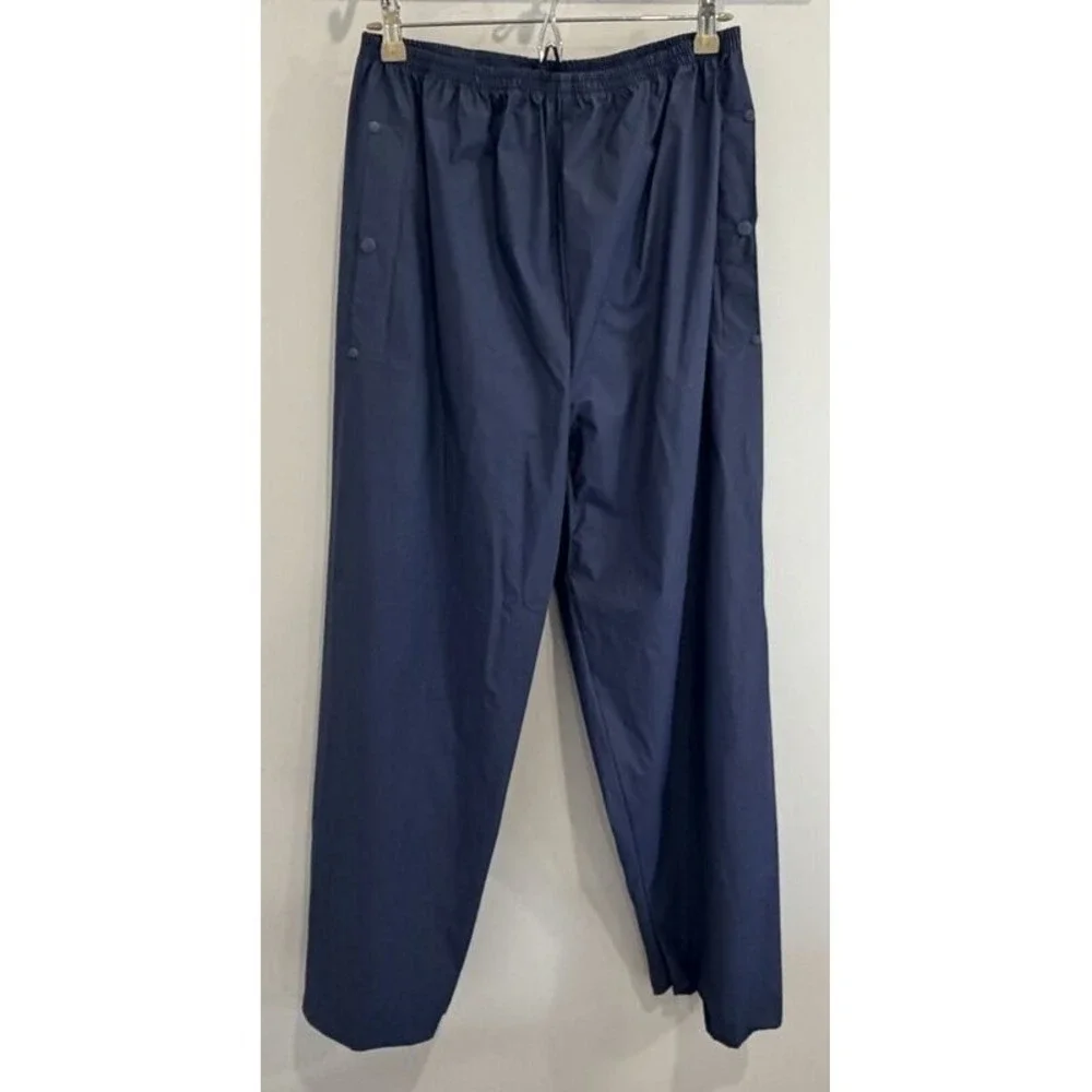 Bass Pro Shops Rain Suit Mens Medium Blue Hooded Waterproof Jacket Pants Fishing